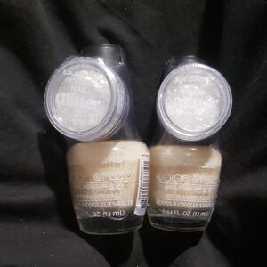 L.A. Colors Go Bright C37374 Nail Polish w/ Glitter x2 New .44oz